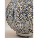 Moroccan table lamp silver finish - British product