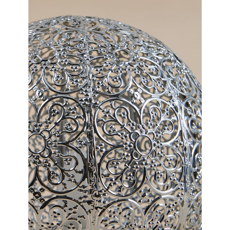 Moroccan table lamp silver finish - British product