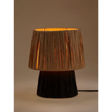 George Home table lamp with raffia base and black shade 23cm, imported from the UK