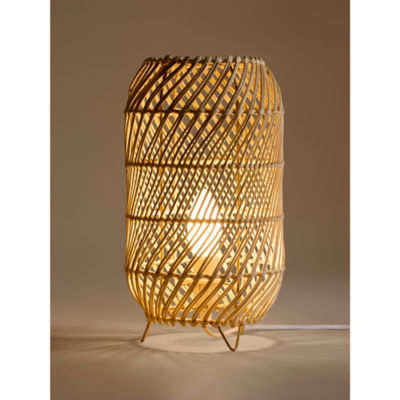 George Home natural rattan table lamp, UK version