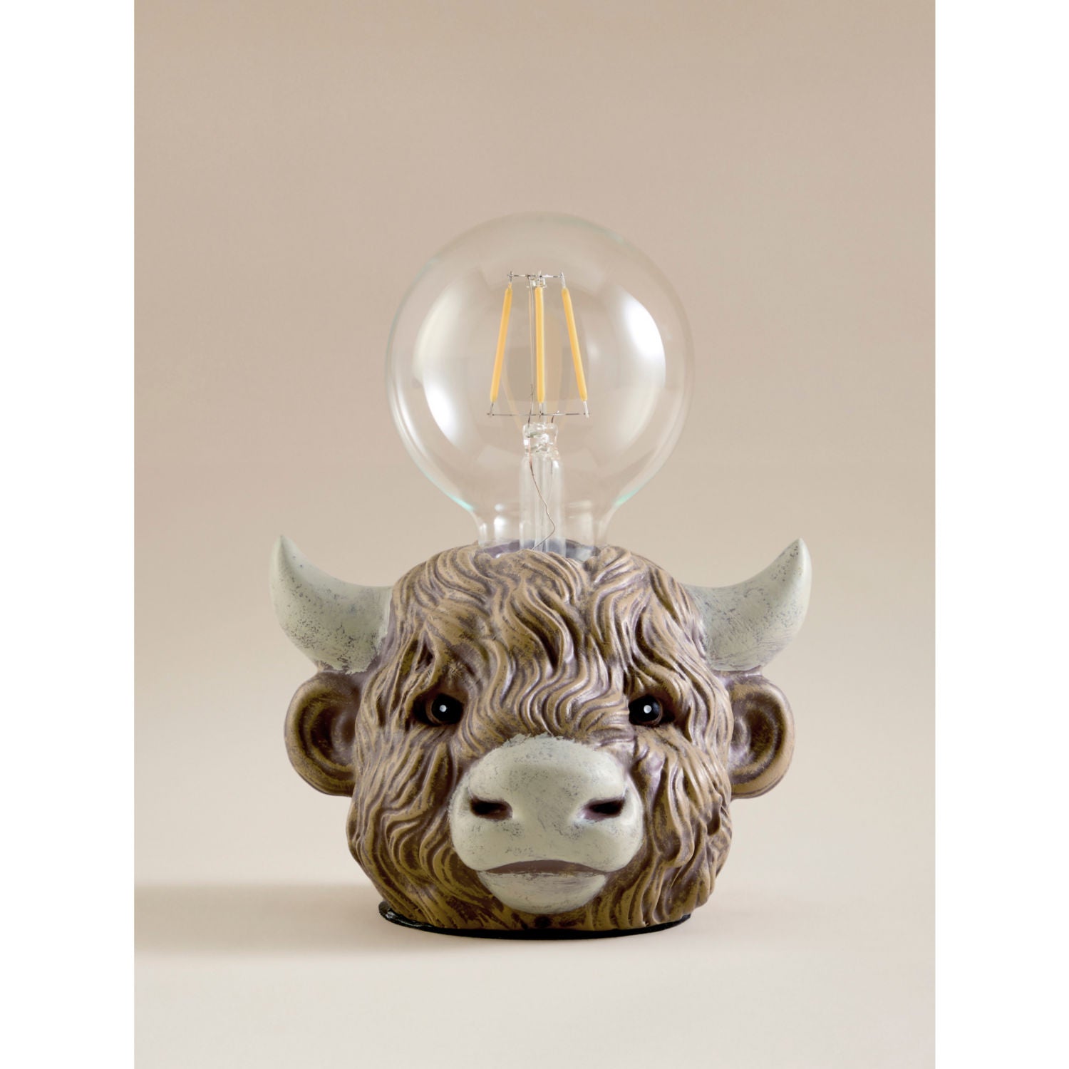 George Home brown highland cow table lamp 18x14x9.5 - British product