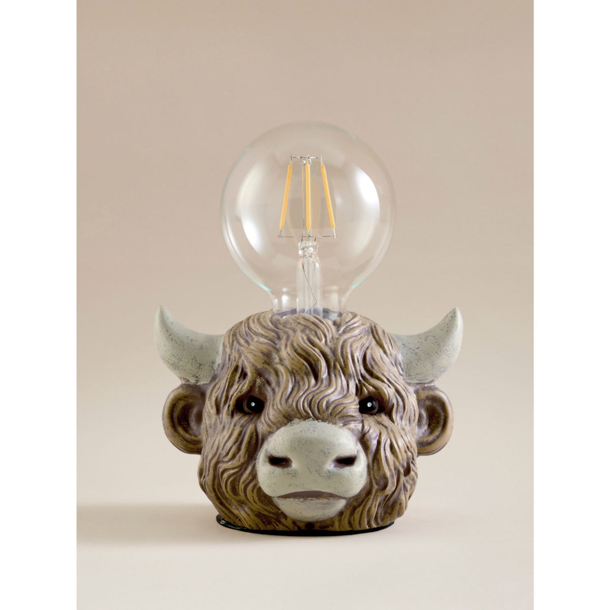 George Home brown highland cow table lamp 18x14x9.5 - British product