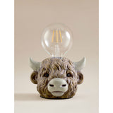 George Home brown highland cow table lamp 18x14x9.5 - British product