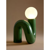 George Home green metal wiggle bulb table lamp, imported from the UK