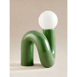 George Home green metal wiggle bulb table lamp, imported from the UK