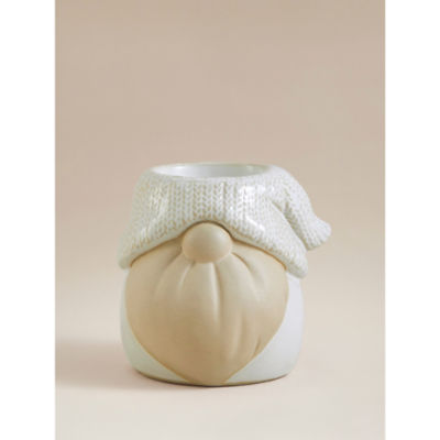 White ceramic gonk tealight holder 9cm (British brand)