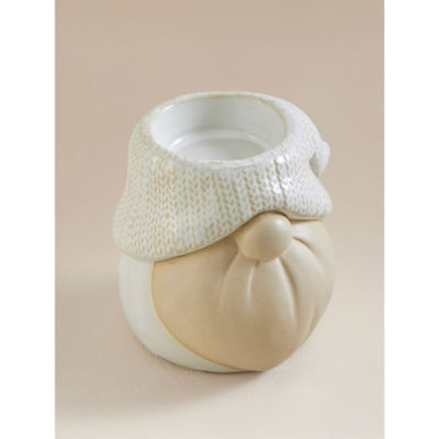 White ceramic gonk tealight holder 9cm (British brand)