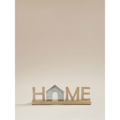 Natural Winter Wooden Home Sign mango wood, UK version