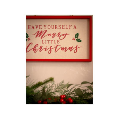 GH red and white Christmas wall art 34x20cm - British product