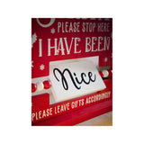 Red Santa Stop Here sign from MDF iron wood - British product