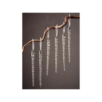 GH clear icicle baubles set of 6 18cm - British product