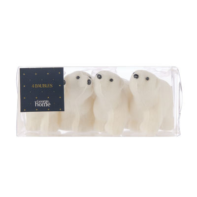 GH Polarbear Baubles set of 4 white, UK version