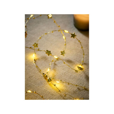 Star garland warm white 9.5m, imported from the UK