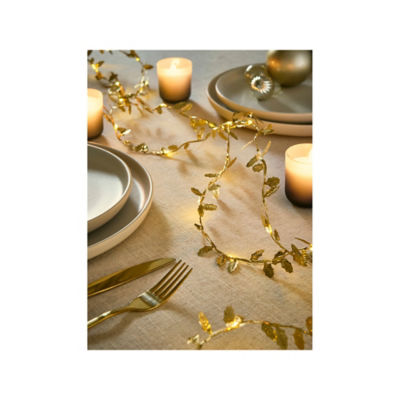 Christmas garland gold-tone light up leaf 9.5m, UK version