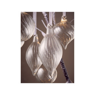 GH glass ribbed baubles set of 6 (British brand)