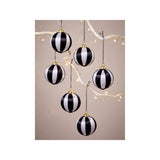 GH baubles set of 6 black and white, imported from the UK