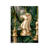 GH gold-tone chess baubles set of 6 polyresin (British brand)