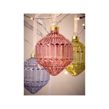 Diamond shaped glass baubles set of 6, imported from the UK