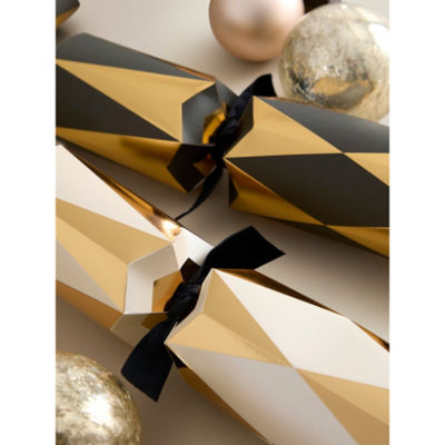 Gold-tone embossed Christmas crackers set of 6, UK version
