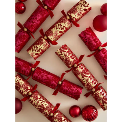 Deluxe Christmas crackers red and gold set of 6, imported from the UK