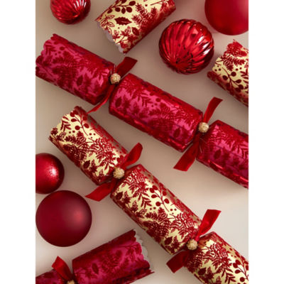 Deluxe Christmas crackers red and gold set of 6, imported from the UK