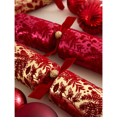 Deluxe Christmas crackers red and gold set of 6, imported from the UK