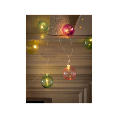 Warm white bauble string lights 28m (British brand)
