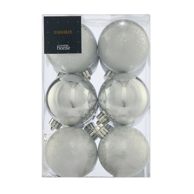 GH silver Christmas baubles pack of 12, UK version