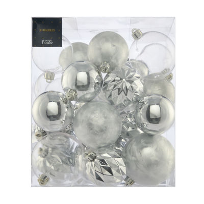 GH Baubles 30 pack silver and clear baubles, UK version