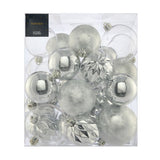 GH Baubles 30 pack silver and clear baubles, UK version