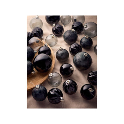 GH black baubles set of 30 6 and 7 cm (British brand)