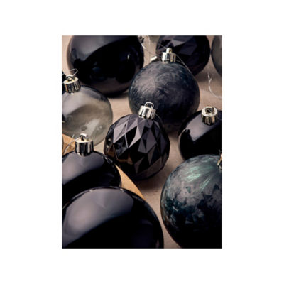 GH black baubles set of 30 6 and 7 cm (British brand)