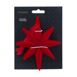 GH red flocked star baubles 5 pack (British brand)
