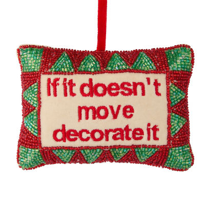 GH Cushion handcrafted beaded bauble 11x4x8cm - British product