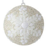 GH Christmas bauble silver and white beaded 9cm - British product
