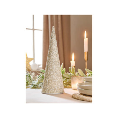 GH table top tree white beaded 30x10x10cm (British brand)