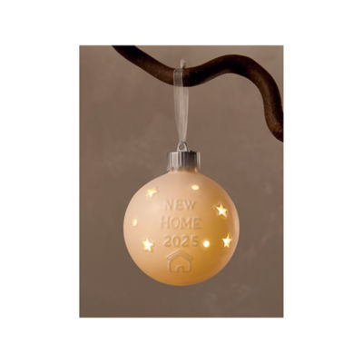 GH ceramic light up bauble white 11cm - British product