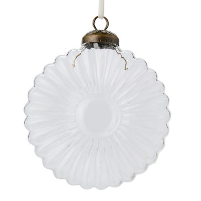 Glass disc bauble 10 x 2.8cm, UK version