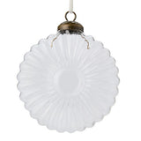 Glass disc bauble 10 x 2.8cm, UK version