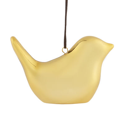 Ceramic gold bird bauble 12 x 5 x 7.6 cm, imported from the UK