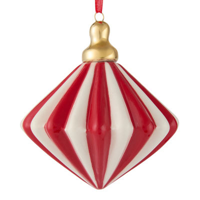 GH ceramic harlequin bauble cube 8cm - British product