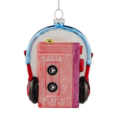 Glass cassette player Christmas bauble imported from the UK
