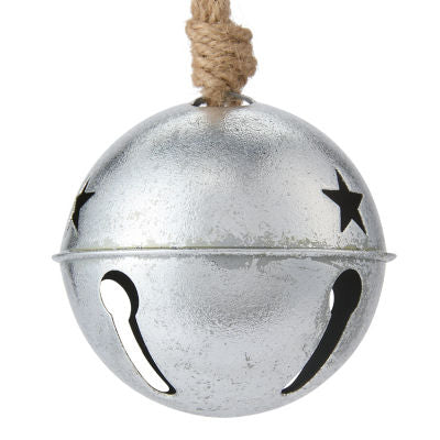 GH silver metal Christmas bell bauble 9cm (British brand)