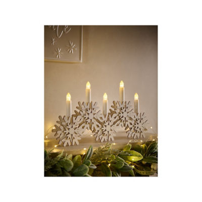 GH Candle Bridge wooden snowflake light-up decoration, imported from the UK