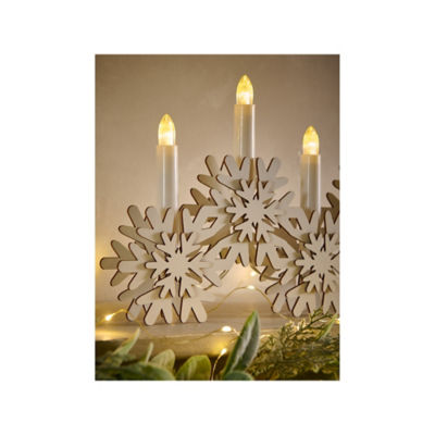 GH Candle Bridge wooden snowflake light-up decoration, imported from the UK