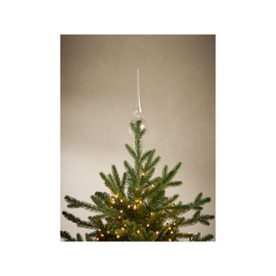 Clear glass Christmas tree topper 25.5cm - British product