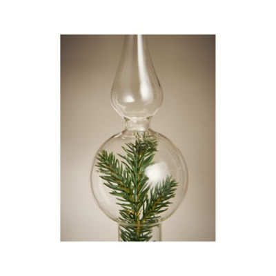 Clear glass Christmas tree topper 25.5cm - British product