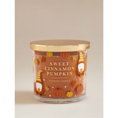 George Home pumpkin decal candle 10cm, imported from the UK