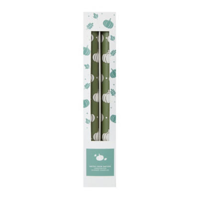 Unscented Green Pumpkin taper candles 80g, UK version