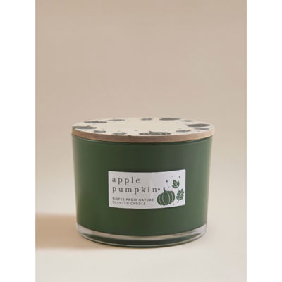 George Home green pumpkin candle wooden lid (British brand)